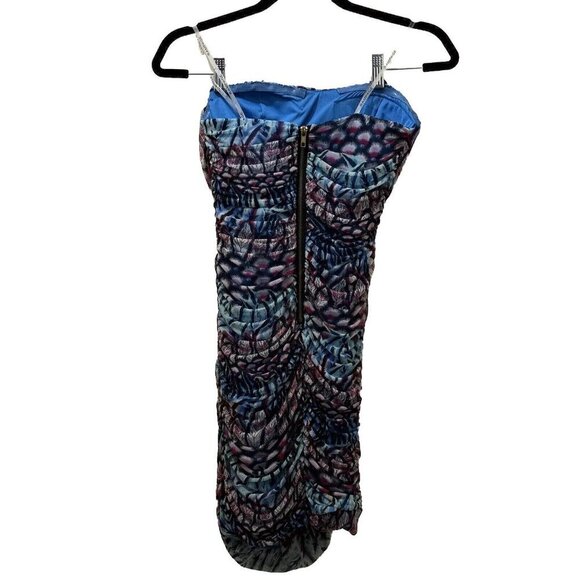 2/$30 Rampage Ruched Bodycon Strapless Mini Dress Size S Y2K Boho Hoco Western - Picture 4 of 15